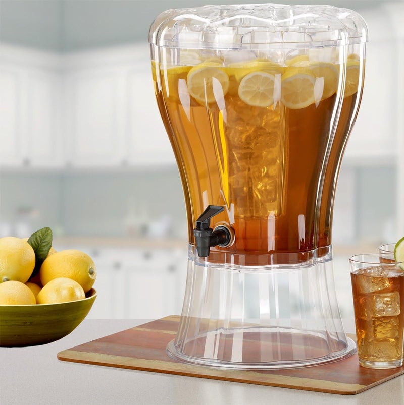 Buddeez Clear Drink 3.5 Gallon Plastic Beverage, Comes with Stand, Spigot, Ice Cone, Large Punch Dispenser for Parties - Image 2